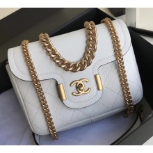 Chanel Grained Calfskin Small Archi Chic Flap Bag A57217 White 2018
