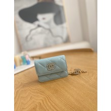 chanel mini chain belt bag blue 2022