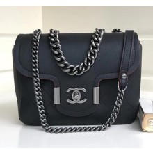 Chanel Grained Calfskin Small Archi Chic Flap Bag A57217 Black 2018