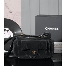 chanel coco neige black velvet shoulder bag AS5054 2024