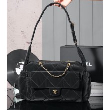 chanel coco neige black velvet shoulder bag AS5055 2024