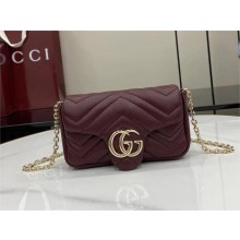 GUCCI GG Marmont mini shoulder bag 841290  Rosso Ancora red 2025