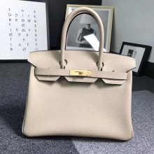 Hermes Birkin 25cm Bag in Original Togo Leather Bag Poussiere