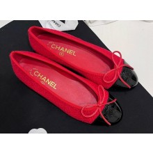 Chanel tweed Ballet flats black/red 2024