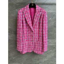 CHANEL Tweed Pink, Blue & White jacket P76990 2024