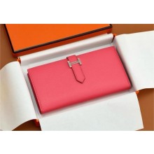 Hermes Bearn Long Wallet in mysore leather rose azalee(Full Handmade)