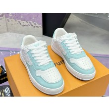 Louis Vuitton women/men 1AD5HP LV Stadium Sneaker White / Vert d'Eau Green Monogram-debossed calf leather 2025