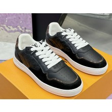 Louis Vuitton women/men 1ACUJ9 LV Stadium Sneaker Black Monogram-debossed calf leather 2025