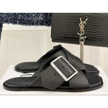 Loewe Petal Belt flat sandal in vegetable-tanned calfskin black 2025