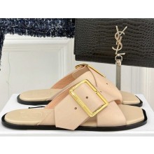 Loewe Petal Belt flat sandal in vegetable-tanned calfskin beige 2025