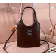 Miu Miu IVY leather handbag 5BA281 Briarwood 2024