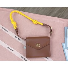 Miu Miu Leather shoulder wallet 5DN014 Cognac 2024