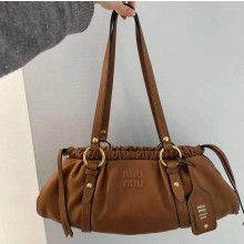 Miu Miu Joie nappa leather bag 5BG289 Cognac 2024