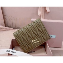 Miu Miu Small matelassé nappa leather wallet 5MV204 Caramel 2024