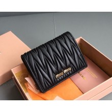 Miu Miu Small matelassé nappa leather wallet 5MV204 black 2024ss