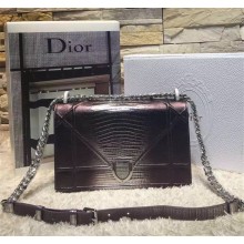 DIOR "DIORAMA" BAG SHADED DARK RED CALFSKIN