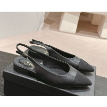 Chanel Lambskin & Grosgrain Slingbacks Black 2024