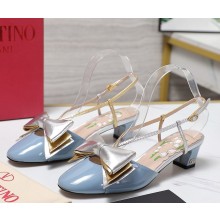 Valentino Garavani Bowow slingback pump IN patent leather 50MM sky blue 2025