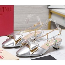 Valentino Garavani Bowow slingback pump IN patent leather 50MM silver 2025