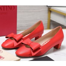 Valentino Garavani  50mm Bowow pumps calf leather red 2025