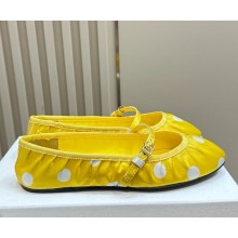 DOLCE & GABBANA silk Mary Jane ballet flats yellow/ WHITE 2024