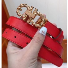 Ferragamo Calfskin Belt 20mm Width Red 2018