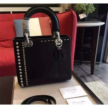 DIOR "LADY DIOR" BAG CALFSKIN STUDDED WITH BEADS AND RHINESTONE