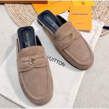 Louis Vuitton Soho Open Back mules in suede leather beige 2024