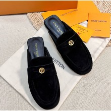 Louis Vuitton Soho Open Back mules in suede leather black 2024