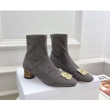 Dior Icon Heeled Ankle Boot in grey Suede Goatskin heel 4cm 1022-2024