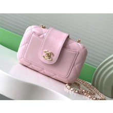 chanel Lambskin Light Pink Clutch With Chain AP4310 2024