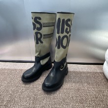 DIOR d major boot black calfskin and cotton with khaki miss dior graffiti print 2024