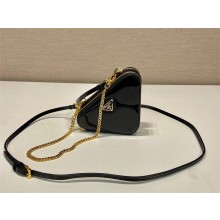 Prada Triangular patent leather mini pouch 1NR015 black 2024
