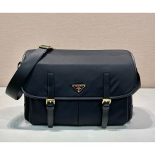 Prada Re-Nylon and Saffiano leather shoulder bag 1BD369 black 2024