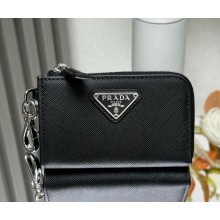 Prada Saffiano Leather Mini Pouch 1TT085 black 2024