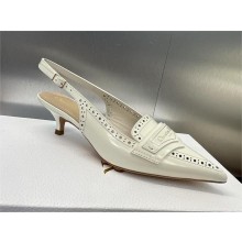 DIOR HEEL 4CM White Calfskin Boy Slingback Pump 2024