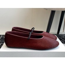 The Row  ELASTIC BALLET flat mink fur burgundy 2024