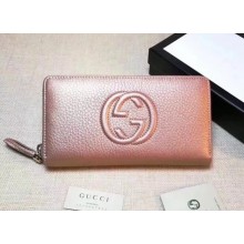 GUCCI SOHO WALLET 308004 IN GRAINED LEATHER pink gold
