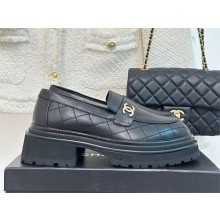 Chanel BLACK Calfskin Moccasins G45074 2023