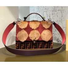 Fendi Mink Fur With FF Texture Outlines Red/Brown  2017