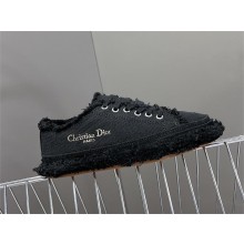 Dior black Fringed Cotton Canvas D-Blaze Sneaker 2024