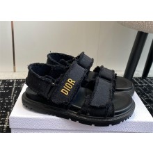 Dior Dioract Sandal in black Fringed Cotton Canvas 2024