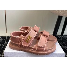 Dior Dioract Sandal in pink Fringed Cotton Canvas 2024