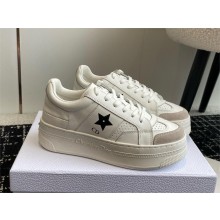 Dior White Calfskin and Suede Star Platform Sneaker 2024