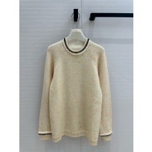 CHANEL WHITE & Multicolor Wool & Cashmere PULLOVER P78373 2025