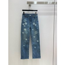 CHANEL CAMELLIA PRINTED JEANS 2024