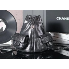 CHANEL GRAY METALLIC  VINTAGE BACKPACK 2024