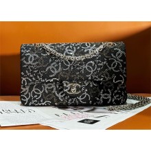 CHANEL BLACK Embellished MEDIUM FLAP BAG 2024