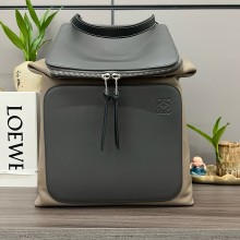 LOEWE GOYA backpack in shiny supple calfskin BLACK/KHAKI 2024