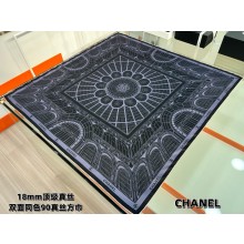 chanel BLACK & PINK silk square scarf AAA929 2025